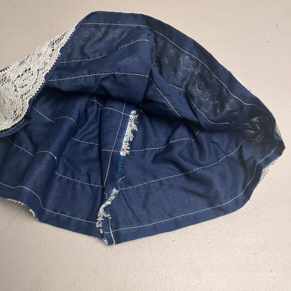 Vintage Handmade Barbie Dress Southern Belle Gown Navy Blue White Lace OOAK - Picture 12 of 16